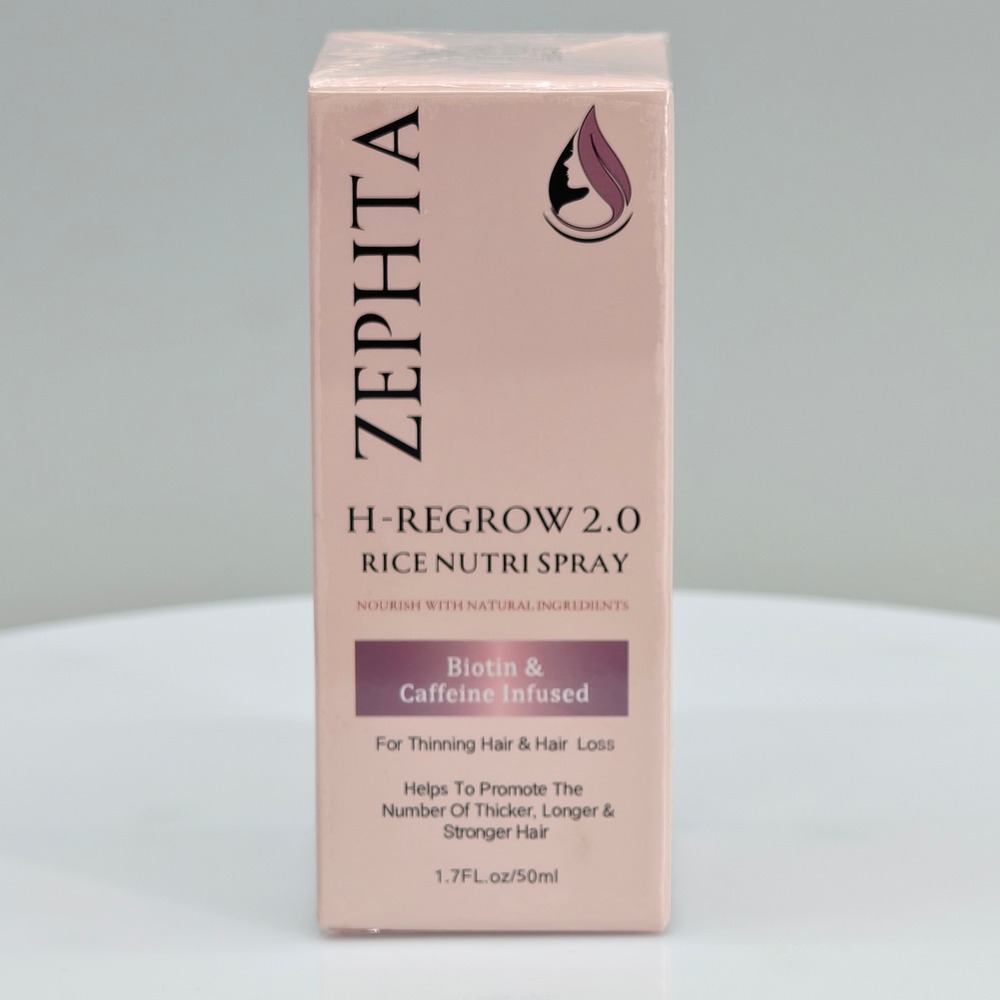 Zephta H-Regrow 2.0 Rice Nutri Spray 1.7oz Biotin Caffeine Hair Loss Treatment